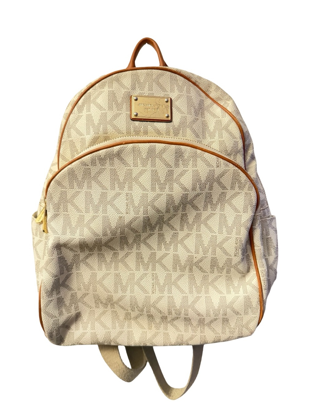 Michael Kors MK Logo Backpack with Tan Trim